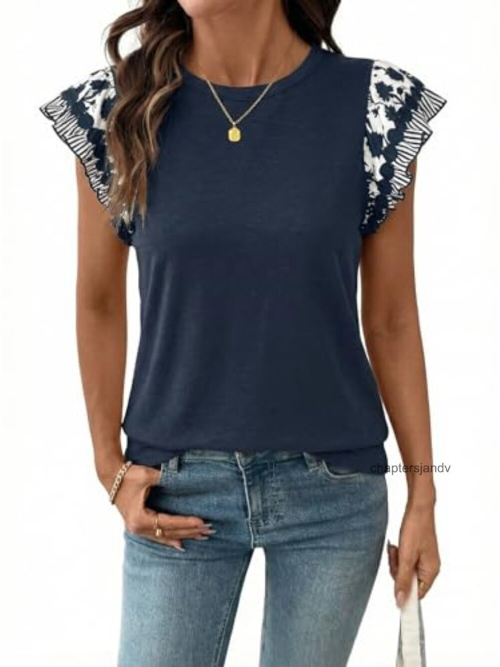 Boho Ruffle Cap Sleeve T-Shirt Women Casual Summer Cotton Blend